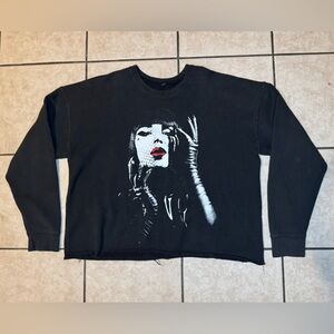 Black Cropped Kat VonD Tattoo Crewneck Sweatshirt